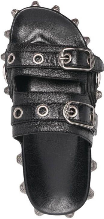 Balenciaga stud-detail leather sandals Black