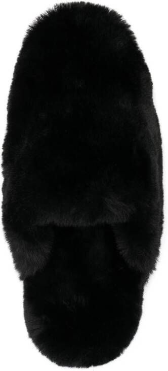 Balenciaga Teddy faux-shearling slippers Black