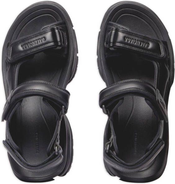 Balenciaga Tourist chunky faux-leather sandals Black