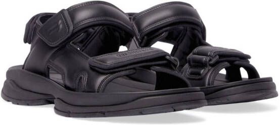 Balenciaga Tourist chunky faux-leather sandals Black