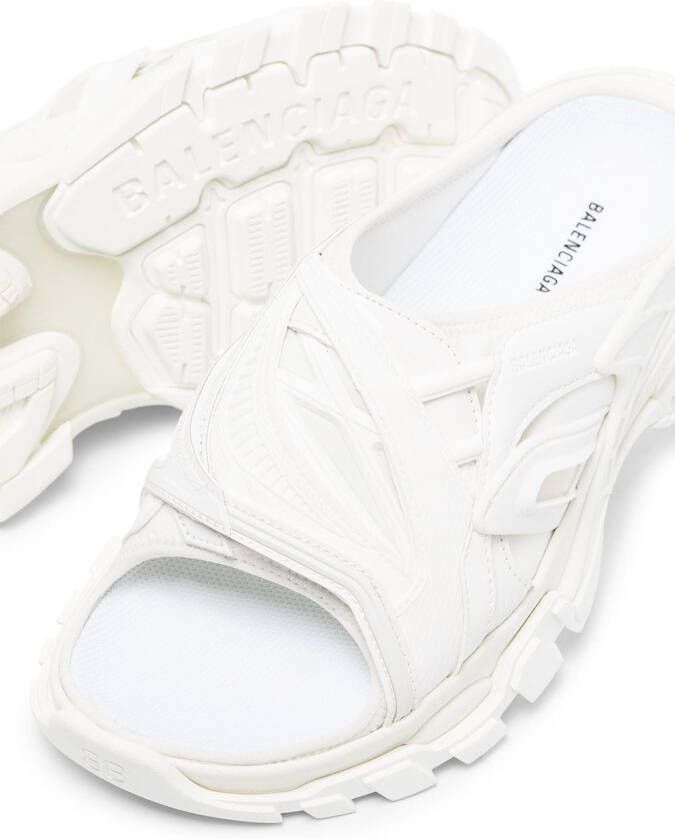 Balenciaga Track flat slide sandals White