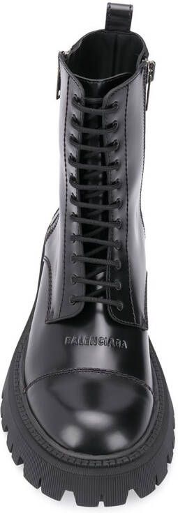Balenciaga Tractor 20 mm lace-up boots Black