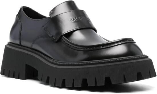 Balenciaga Tractor leather loafers Black