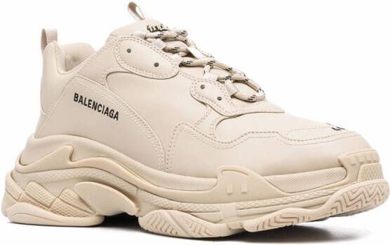 Balenciaga Triple S faux-leather sneakers Neutrals