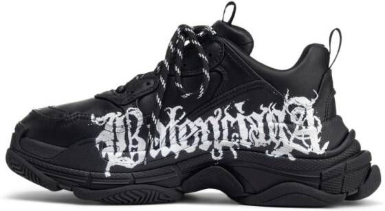 Balenciaga Triple S logo-print sneakers Black