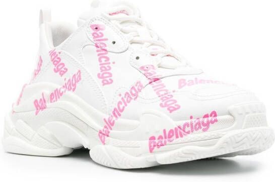 Balenciaga Triple S logo-print sneakers White