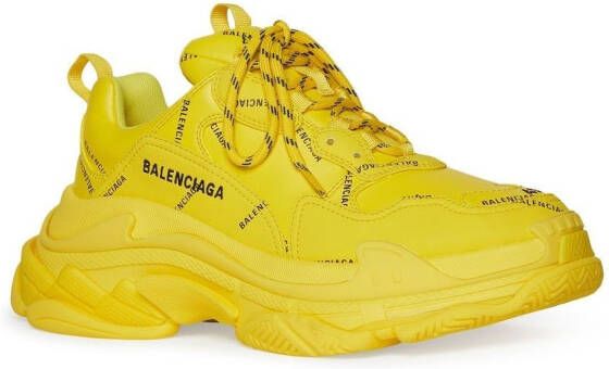Balenciaga Triple S logo-print sneakers Yellow