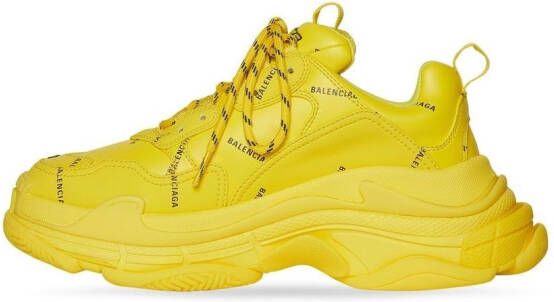 Balenciaga Triple S logo-print sneakers Yellow