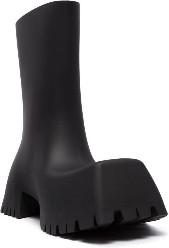 Balenciaga Trooper block-heel rubber boots Black