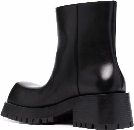 Balenciaga Trooper square-toe ankle boots Black