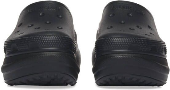 Balenciaga x Crocs logo-embossed platform mules Black