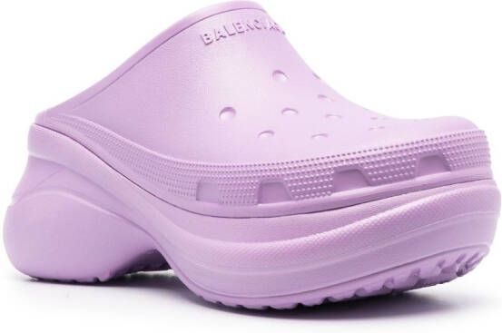 Balenciaga x Crocs logo-embossed platform mules Purple