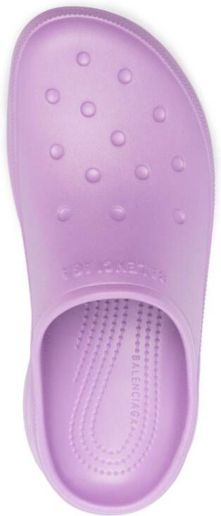 Balenciaga x Crocs logo-embossed platform mules Purple