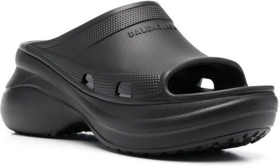Balenciaga x Crocs platform pool slides Black