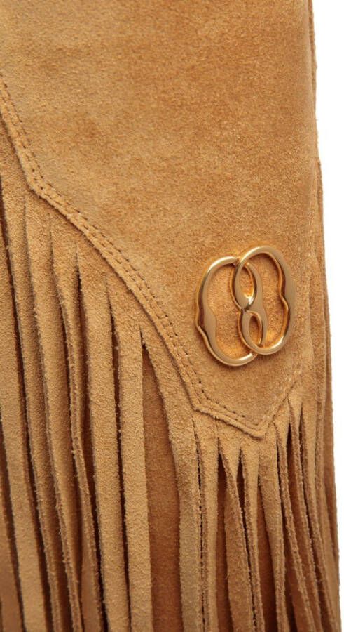 Bally 40mm fringed suede boots Brown