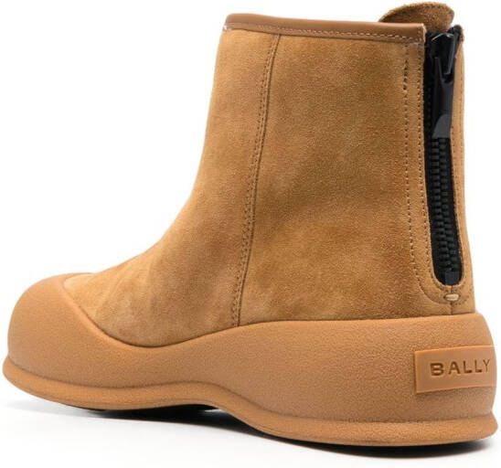 Bally 50mm fur-lining leather boots Brown