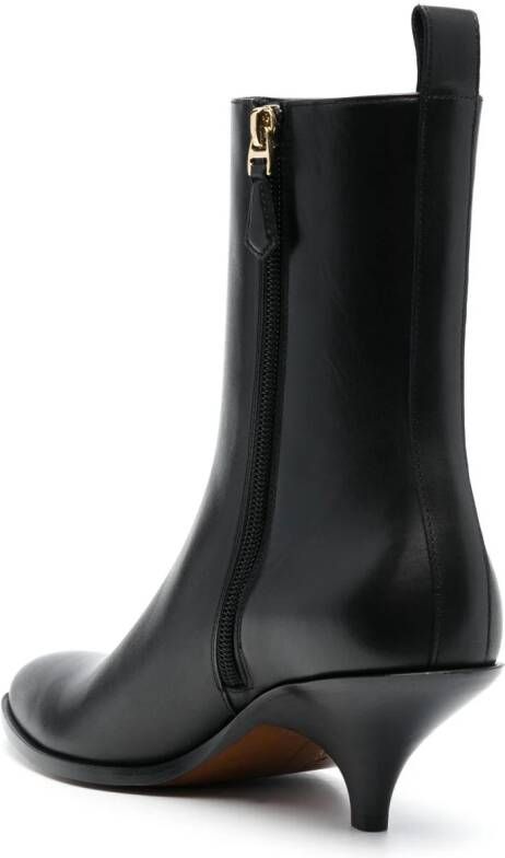Bally 65mm pointed-tip leather boots Black