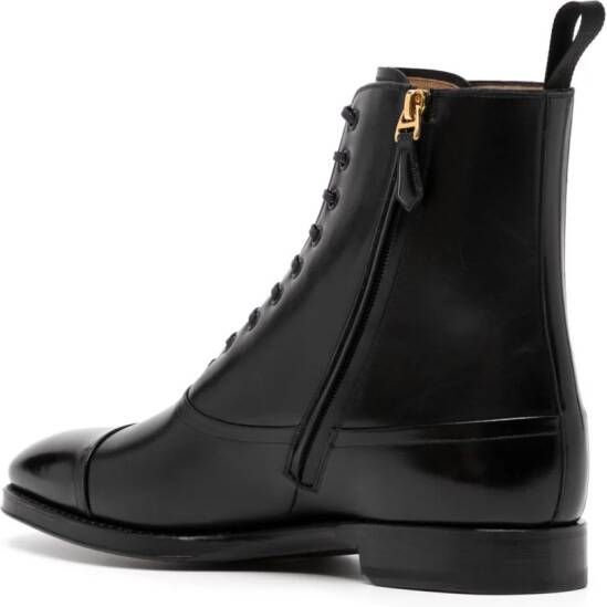 Bally almond-toe leather ankle boots Black