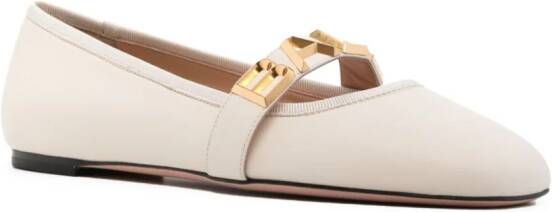Bally Balby leather ballerina shoes Neutrals