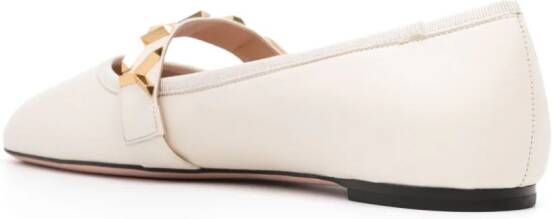 Bally Balby leather ballerina shoes Neutrals