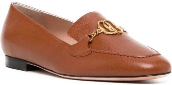 Bally BB logo calf-leather loafers Brown