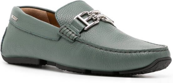Bally BB-plaque leather loafers Green