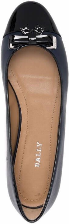 Bally bow-detail leather ballerina shoes Blue