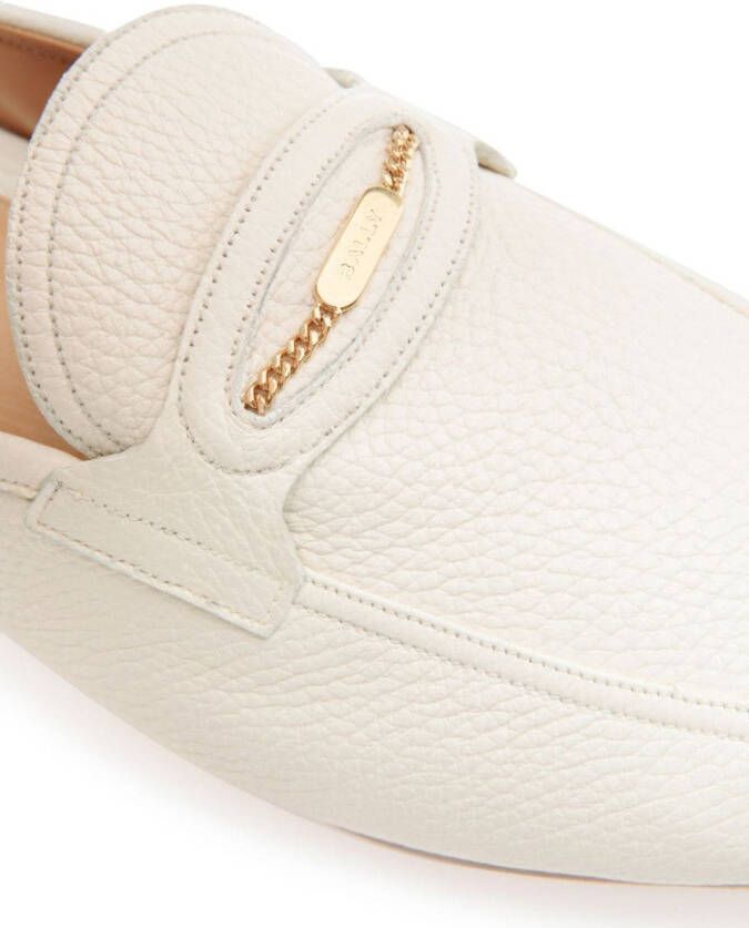 Bally chain-link leather loafers White