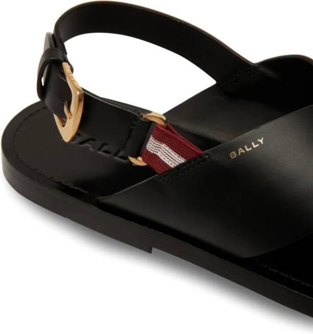 Bally Chateau crossover-strap leather sandals Black
