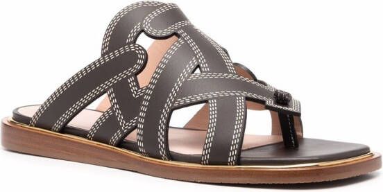 Bally contrasting-stitch sandals Black