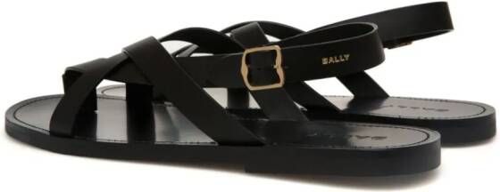 Bally crossover-strap leather sandals Black