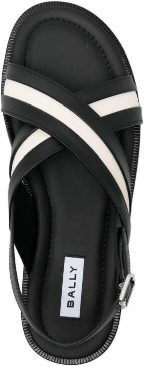 Bally crossover-strap leather sandals Black
