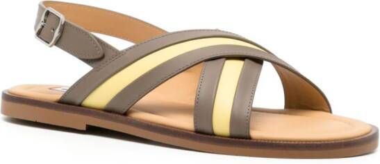 Bally crossover-strap leather sandals Brown