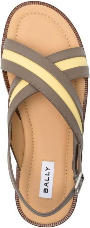 Bally crossover-strap leather sandals Brown