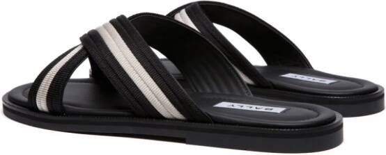 Bally crossover-straps leather sandals Black