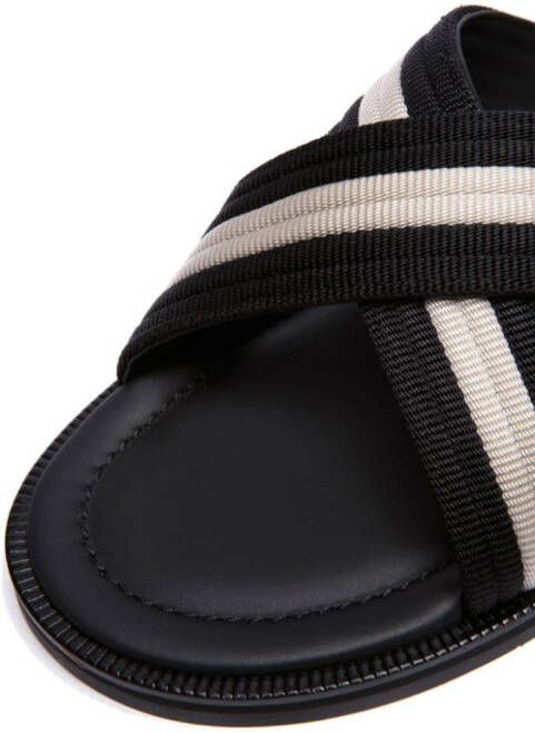 Bally crossover-straps leather sandals Black