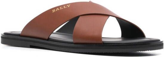 Bally crossover-straps leather sandals Brown