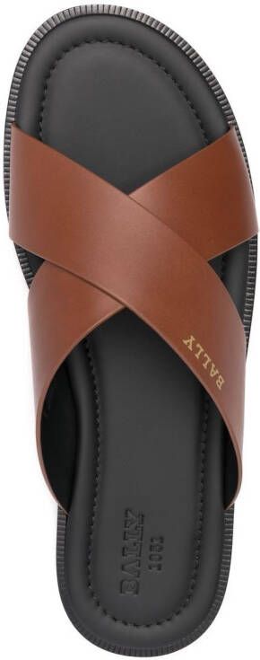 Bally crossover-straps leather sandals Brown