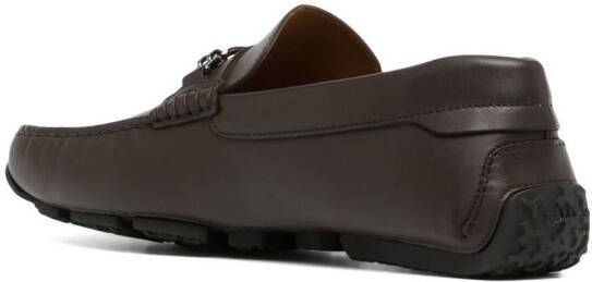 Bally double B logo plaque loafers Brown