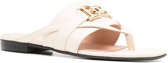 Bally Elia leather flat sandals White