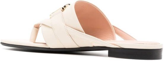 Bally Elia leather flat sandals White