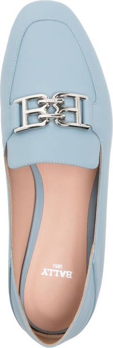 Bally Ella 10mm logo-plaque leather loafers Blue