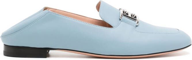 Bally Ella 10mm logo-plaque leather loafers Blue