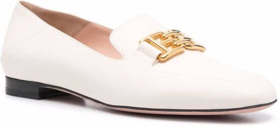 Bally Ella 10mm logo-plaque leather loafers Neutrals