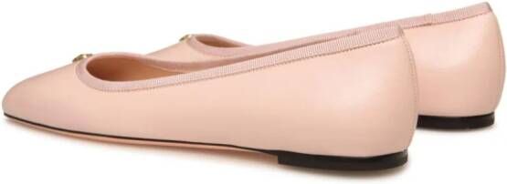 Bally Emblem-plaque leather ballerina shoes Neutrals
