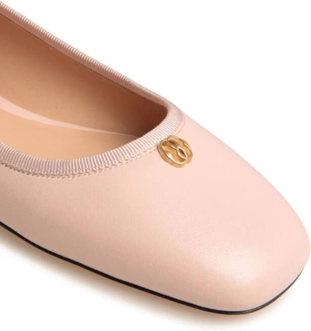 Bally Emblem-plaque leather ballerina shoes Neutrals