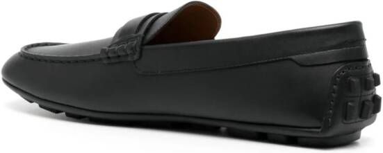 Bally Emblem-plaque leather driving shoes Black