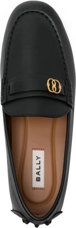 Bally Emblem-plaque leather driving shoes Black