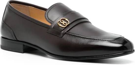 Bally Emblem-plaque leather loafers Brown