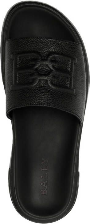 Bally embossed-logo leather sandals Black